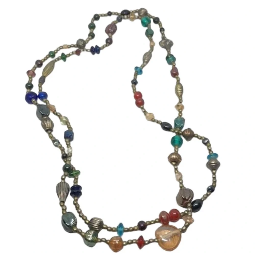 CURATED bundle glass ceramic beads necklaces vintage and modern boho statement